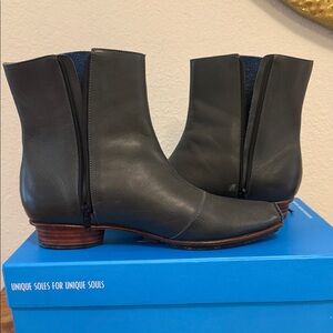 John Fluevog Gray Ankle Boots